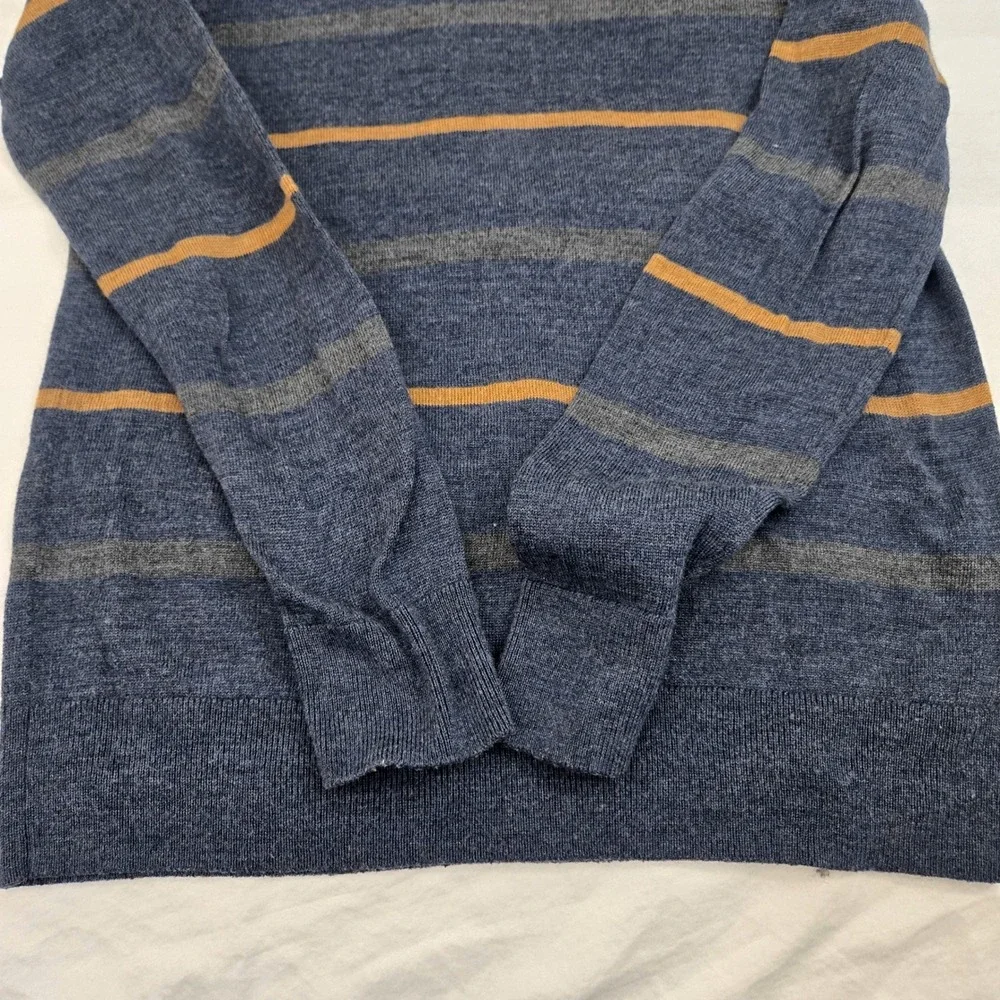 Banana Republic Merino Wool Sweater Men's S Blue Striped Crewneck Pullover‎ FA23